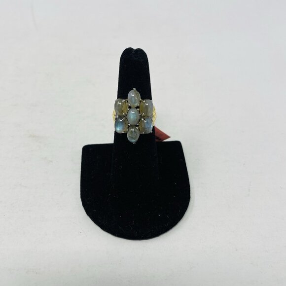Shop Lc Jewelry - Shop LC Malagasy Labradorite/White Topaz Size 6 Sterling Silver Ring 5166‎